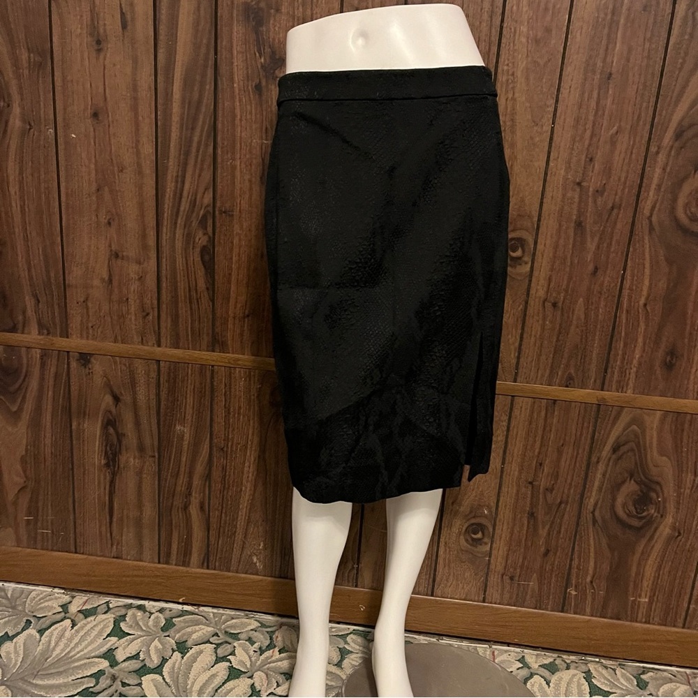 ALTUZARRA for Target Black Snake Embossed Pencil Knee Length Skirt Sz 10